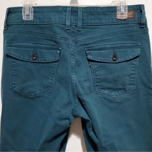 Levi's Women's Straight Leg Jeans - Teal/Green - Picture 4 of 5